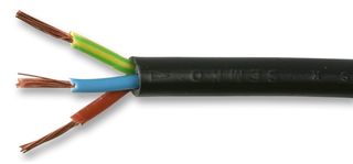 PEL01053 - 0.75mm2 2183Y 3-Core Mains Cable, 6A, Black, 25m