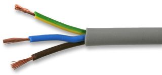 2183Y-0.50MMGRY100M - Round Mains Cable 2183Y 3-Core 3A Grey 0.5mm² x 100m
