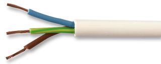 3183Y-1.25MMWHT50M - Round Mains Cable 3183Y 3-Core 13A White 1.25mm² x 50m