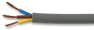 3183Y-0.75MMGRY100M - Round Mains Cable 3183Y 3-Core 6A Grey 0.75mm² x 100m