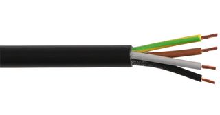 3184Y-1.50MMBLK100M - 1.5mm Round Mains Cable 4 Core 3184Y Black - 100m Reel