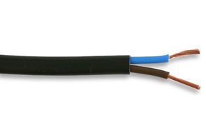 3192Y-1MMBLK100M - 1mm Oval PVC Mains Cable 2 Core 3192Y Black 100m Reel
