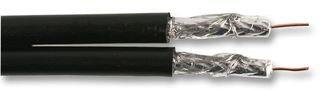 PP01158 - RG59U 75 Ohm Twin Coaxial Cable 0.7mm Black 100m Reel