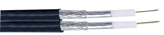 WF 65 BLACK 50M - WF65 Twin Coaxial Cable with Aluminium Braid Black 50m Reel