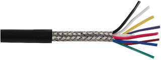 PELB0659 - 7-2-8C 8 Core Screened Cable, 0.2mm, Black, 100m