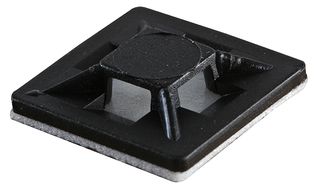 UB25 BASE BLACK - 28 x 28mm Cable Tie Mounts Self Adhesive Black - 100 Pack