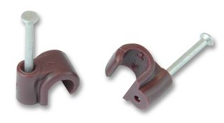 ZZV44169 - Round Cable Clips 7mm Brown 100 Pack