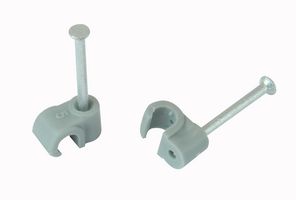 ZZV42430 - Round Cable Clips 5mm Grey 100 Pack