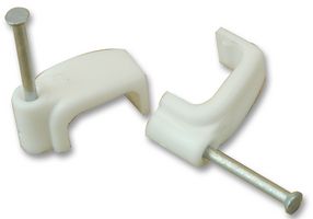 ZZV44160 - Flat Twin & Earth Cable Clips 6mm White 100 Pack