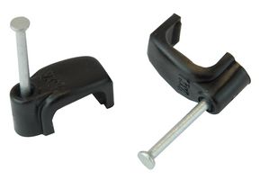 ZZV44186 - Flat Twin & Earth Cable Clips 4mm Black 100 Pack