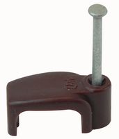 ZZV44167 - Flat Twin & Earth Cable Clips 6mm Brown 100 Pack