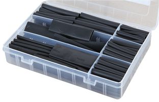 HSKIT4:1DUALWALL - 4:1 Adhesive Lined Dual Wall Heat Shrink Kit 4-16mm Dia. 45-70mm(L) 120 Black Sleeves
