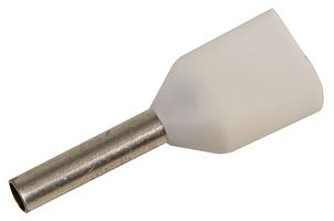 ADET0.5 - Dual Entry Cord End Terminals, 0.5mm, White (Pack of 100)