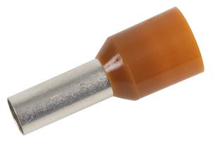 APCE10BRN - French Colour Coded Bootlace Ferrules, 10mm2, Pin Length 12mm, Brown (Pack of 100)