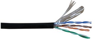 PP01410 - Cat5 Outdoor UTP Network Cable, 8 Core, 100m, Black