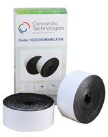 VESO50MMBLK5M - 5m Self-Adhesive Hook & Loop Tape, 50mm Width, Black
