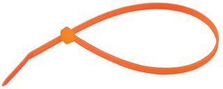 ACTF200X4.8O - Nylon Cable Ties, Fluorescent Orange, 200x4.80mm, Pack of 100