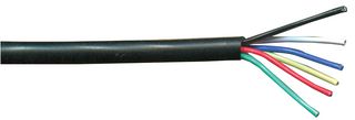 AC T3 6C BLK 100M - 6 Core Alarm Cable, 0.22m², Black, 100m