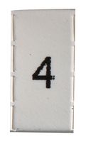 LHS6-2TW/4 - Pre-Printed Heat Shrink Cable Marker, 4, White, 6mm, 100 Pack