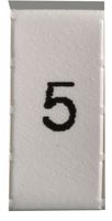 LHS6-2TW/5 - Pre-Printed Heat Shrink Cable Marker, 5, White, 6mm, 100 Pack