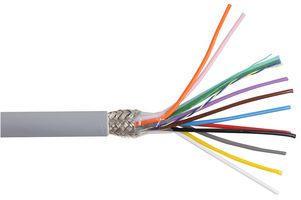 MP002300 - 7-2-12C 12-Core Screened Cable, 0.2mm, Grey, 100m