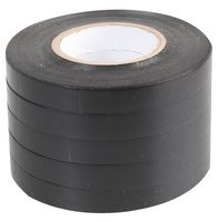 SH5004BLK-5PK - Insulation Tape, 9mm x 20m, Black, Pack of 5