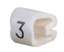 11571903 - Z Type Cable Marker, 3, Chevron Cut, White, 4.3-6.9mm, Box of 500