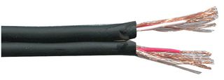 PELB0578 - 4 Core Screened Microphone Cable, 10/0.12mm, Black, 100m