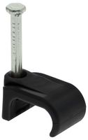 QJ12B - Dual Coaxial Cable Clips, 12.4mm, Black, Pack of 100