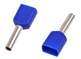 PP01544 - French Twin Ferrule 0.75mm Light Blue, 100 Pack