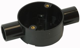 CJB20/2B - 2-Way Through Box - 20mm System - Black