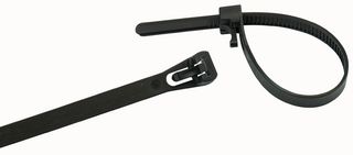 PP01672 - Releasable Cable Ties, 150mm x 7.5mm, Black, Pack of 100