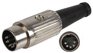 610-0500 - 5 Pin (180 Degree) Nickel Standard DIN Plug