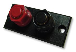 ST-925G/12.534 - Twin Speaker Terminal, 2x 4mm Banana Sockets, Panel Mount, Solder Termination, Gold Plated Contacts
