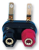 ST-922G 12.2400 - Twin Speaker Terminal, 2x 4mm Banana Sockets, Panel Mount, Solder Termination
