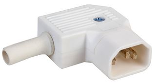 PX0686/SE/WH - Rewireable IEC C14 Plug (E), White, Right Angle