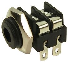CL1382 - 3.5mm Mono Jack Socket, Panel Mount, Solder Tags, Black
