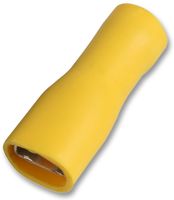 PP01785 - Female Push On Crimp Terminal Yellow 20A 6.3mm, 100 Pack