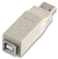 PP01856 - USB 2.0 A Male to USB 2.0 B Female Adaptor, Light Grey