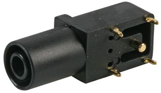FCR7350B - 4mm PCB Mount Banana Socket, Right Angle, Black