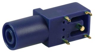 FCR7350L - 4mm PCB Mount Banana Socket, Right Angle, Blue