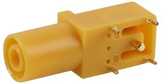 FCR7350Y - 4mm PCB Mount Banana Socket, Right Angle, Yellow