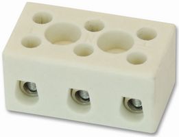 DESTB-0253 - Ceramic Terminal Block, 3 Way, 32A, 450V, High Temperature