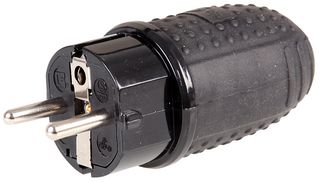 E390M2 - European 16A 2-pin Schuko Free Plug, IP44