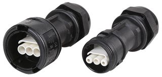 185-9100 - Aqua-Safe In-Line Waterproof Connection Assembly, 3 Pole, Plug & Socket, 13mm Cable