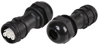 185-1A1021-S030-1 - Aqua-Safe In-Line Waterproof Connector, Male Housing, 3 Pole Socket, 13mm Cable