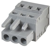 231-103/026-000 - Pluggable Terminal Socket Connector with CAGE CLAMP Actuation, 3 way, 5mm pitch, Grey