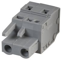 231-202/026-000 - Pluggable Terminal Socket Connector with CAGE CLAMP Actuation, 2 way, 7.5mm pitch, Grey