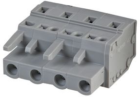 231-204/026-000 - Pluggable Terminal Socket Connector with CAGE CLAMP Actuation, 4 way, 7.5mm pitch, Grey