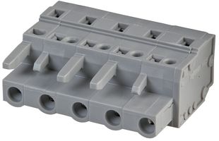 231-205/026-000 - Pluggable Terminal Socket Connector with CAGE CLAMP Actuation, 5 way, 7.5mm pitch, Grey